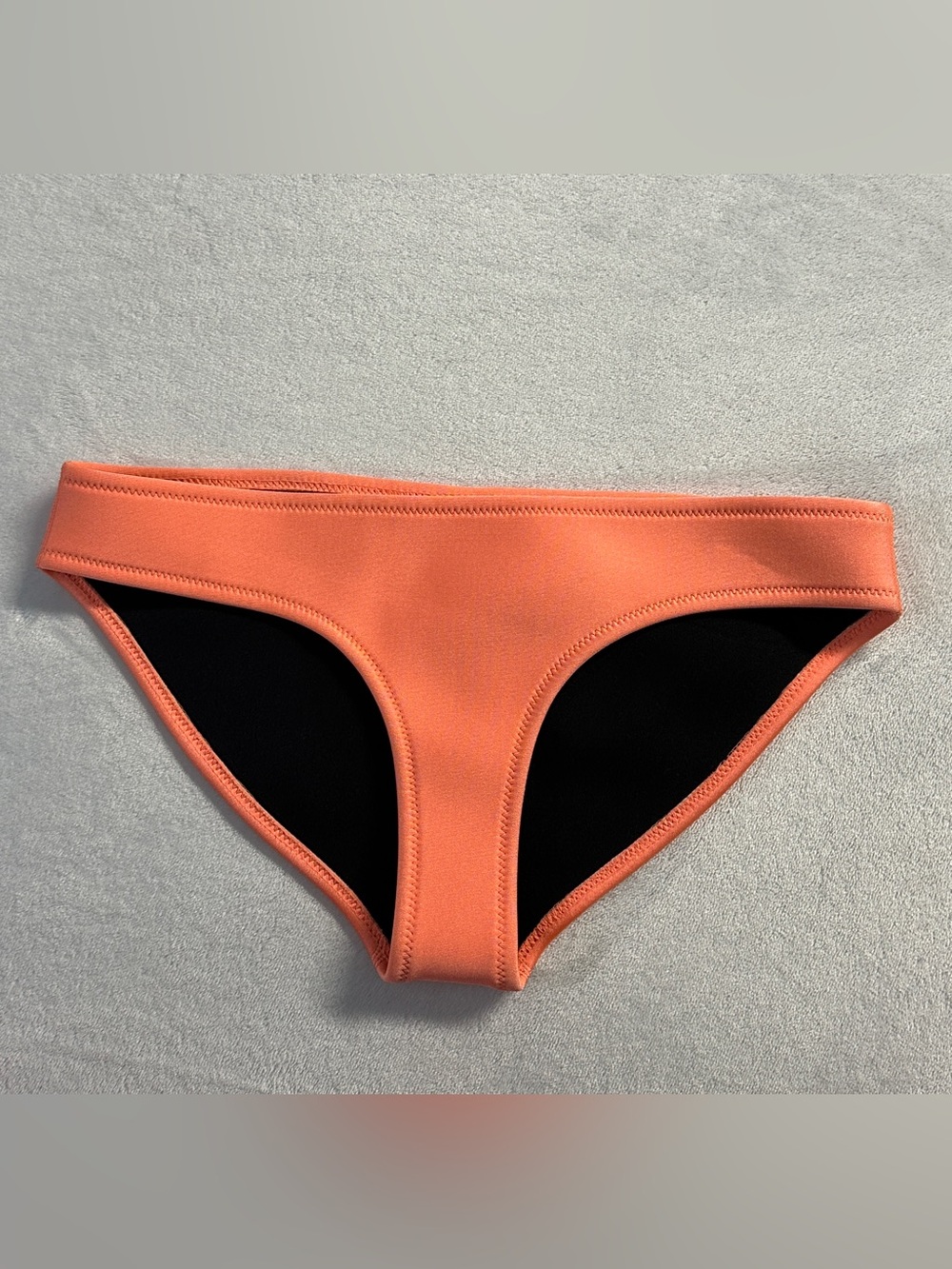 TRIANGL women's orange neoprene lowrise cheeky bikini bottoms, S.